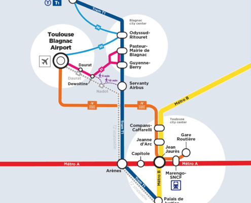Airport to downtown Toulouse transportation